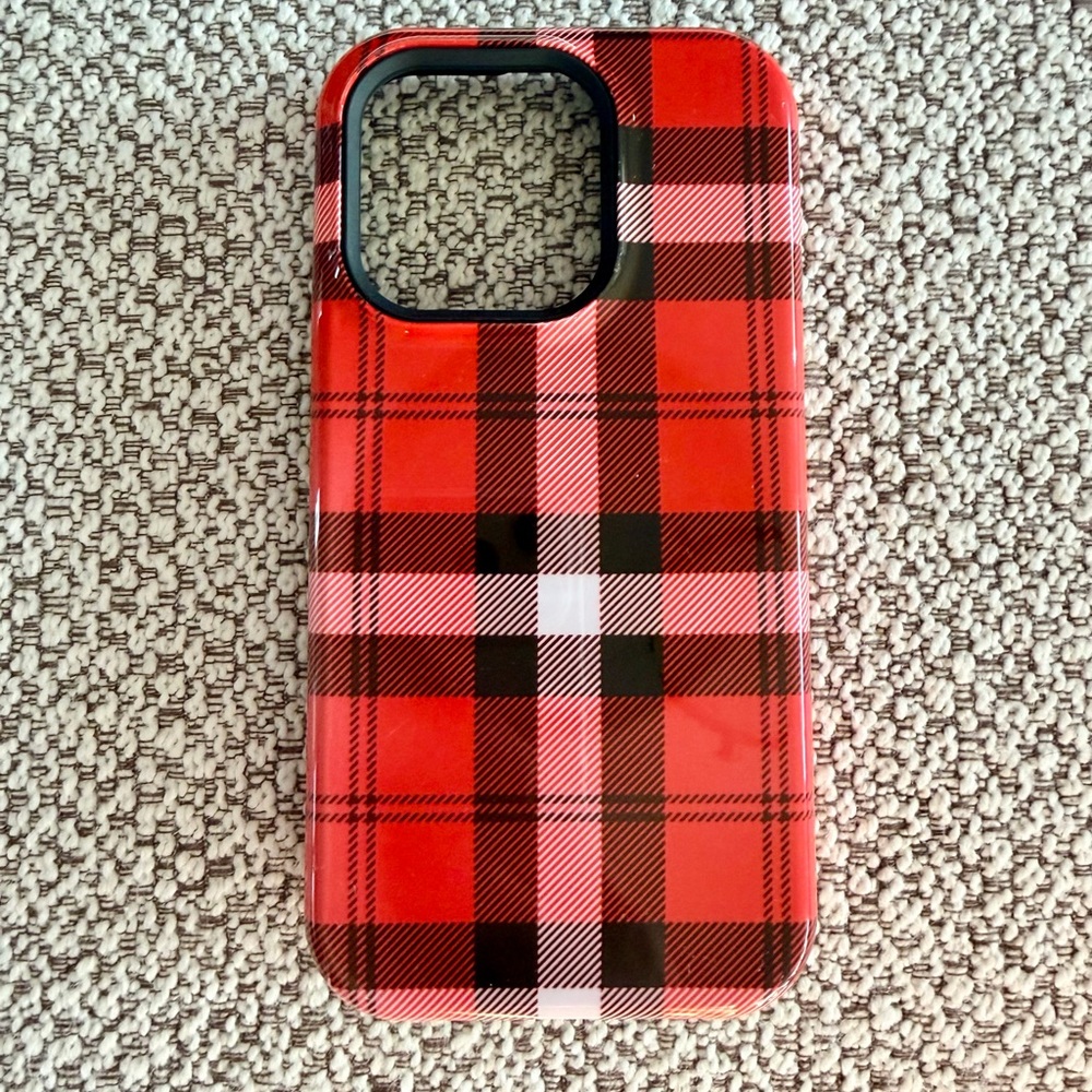 Casely As If! Red Plaid Case iPhone 15 Essential with MagSafe
